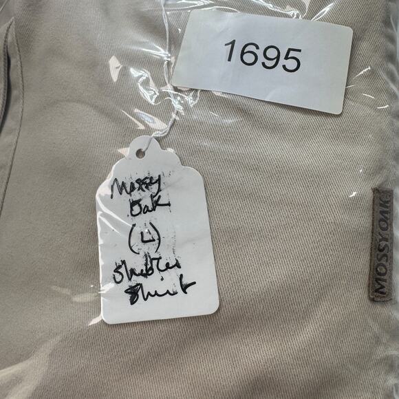 Mossy Oak Khaki Hunting Shirt Camo Quilted Shooting Patch Cotton Men L Gorpcore - Picture 16 of 16